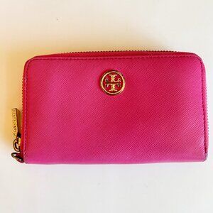 Tory Burch Pink Zippy Wallet
